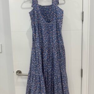 Madewell Floral Blue Maxi Dress